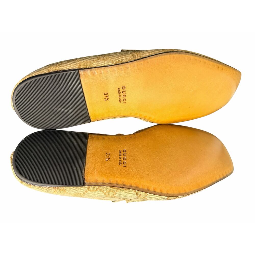 Gucci NIB Ragazzo Horsebit Loafers in Sand Monogram Canvas Size 37.5 - Picture 9 of 12